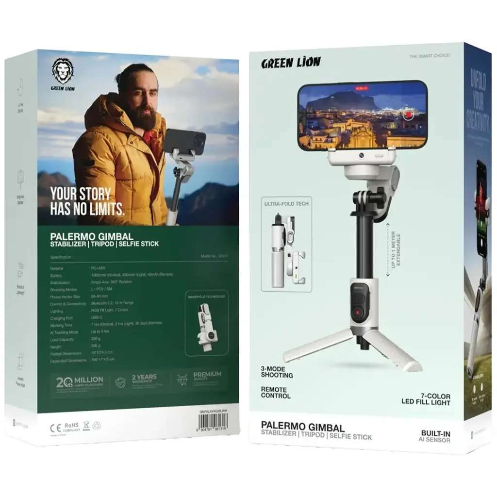 Green Lion Palermo Gimbal Tripod Stand with Remote Control - Linkphones Center